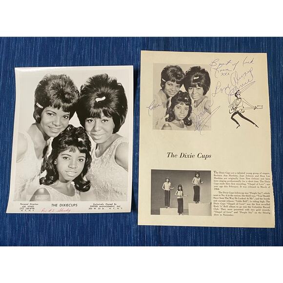 Dixie Cups Press Photo Autograph Joan Johnson Rosa Lee Hawkins Signed Shindig